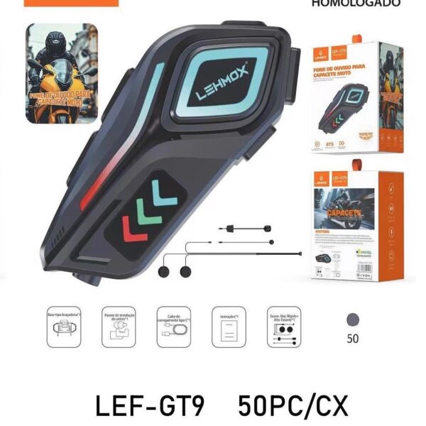 FONE DE OUVIDO P/CAPACETE  LEF-GT9