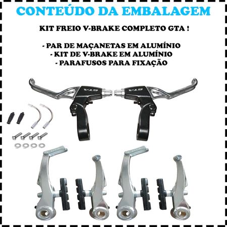 KIT FREIO VBRAKE COM MANETE ALUMINIO POLIDO GTA - Imagem 4