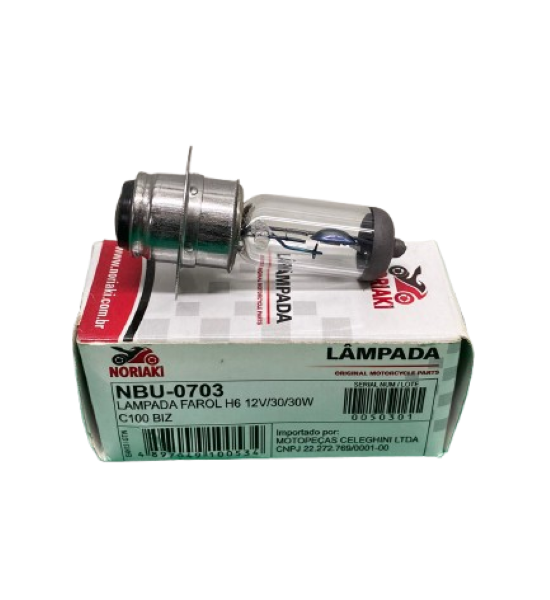 LAMPADA FAROL NORIAKI H6 30X 30 BIZ 100/125/BROS